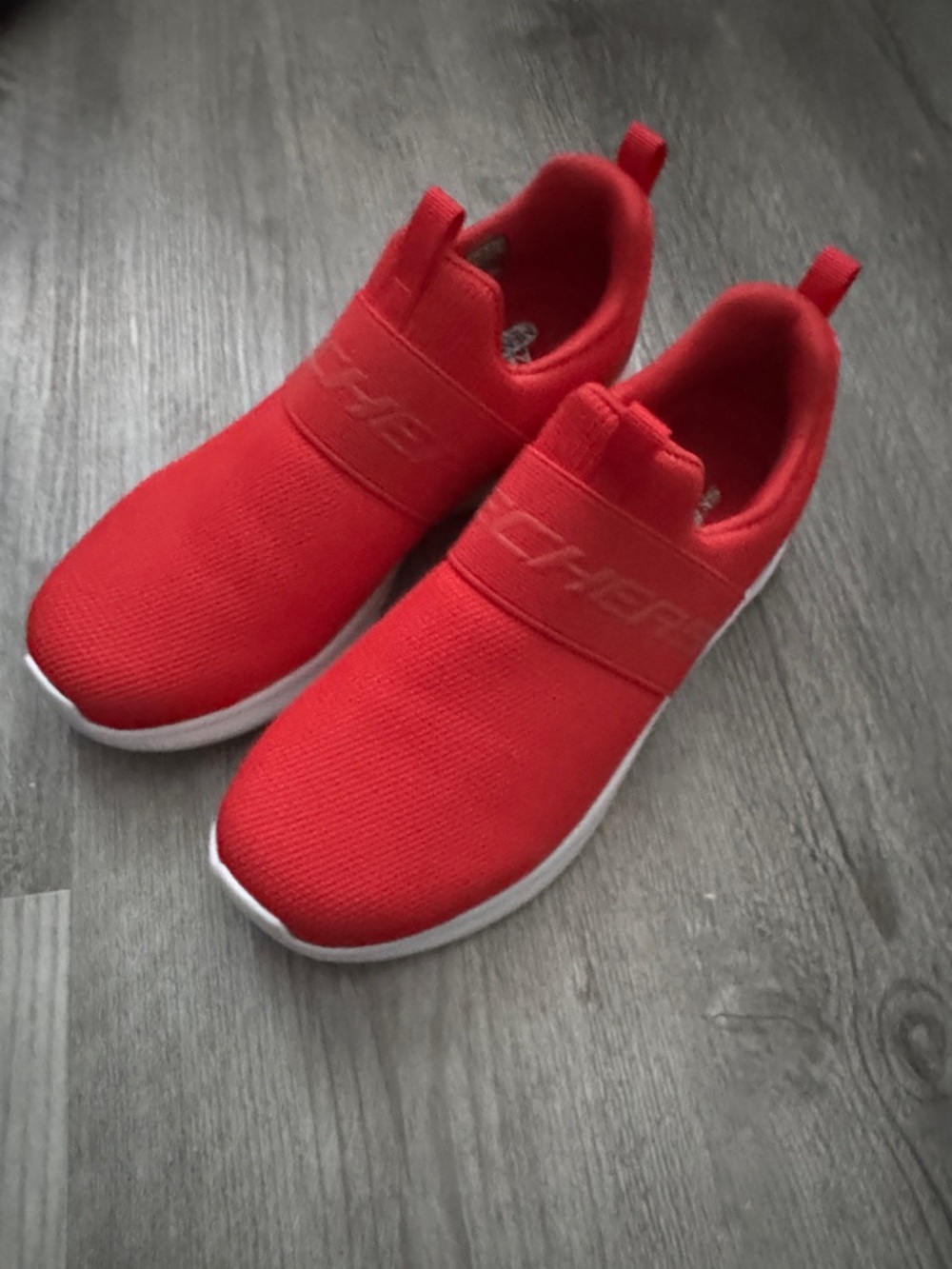 Skechers Red Slip-On Memory Foam Sneakers Size 7 EUC